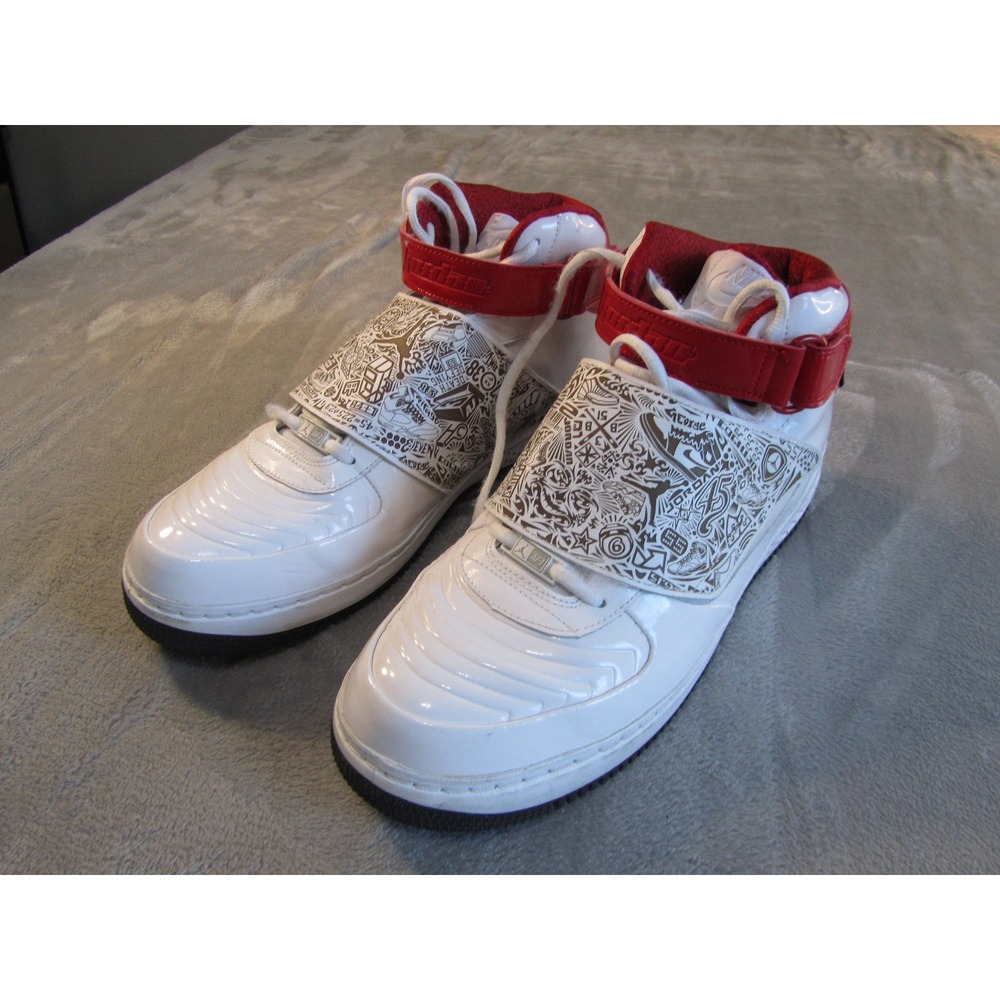 Jordan AJF 20 Fusion White Varsity Red Black Laser Strap 331823-101 Men High Top - Picture 2 of 12